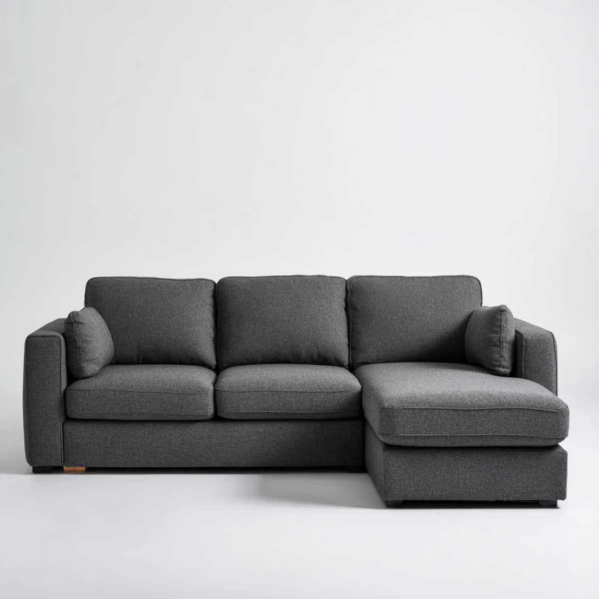 Canapé d'angle droit 3 places gris anthracite en polyester 240 x 160 x 85 cm