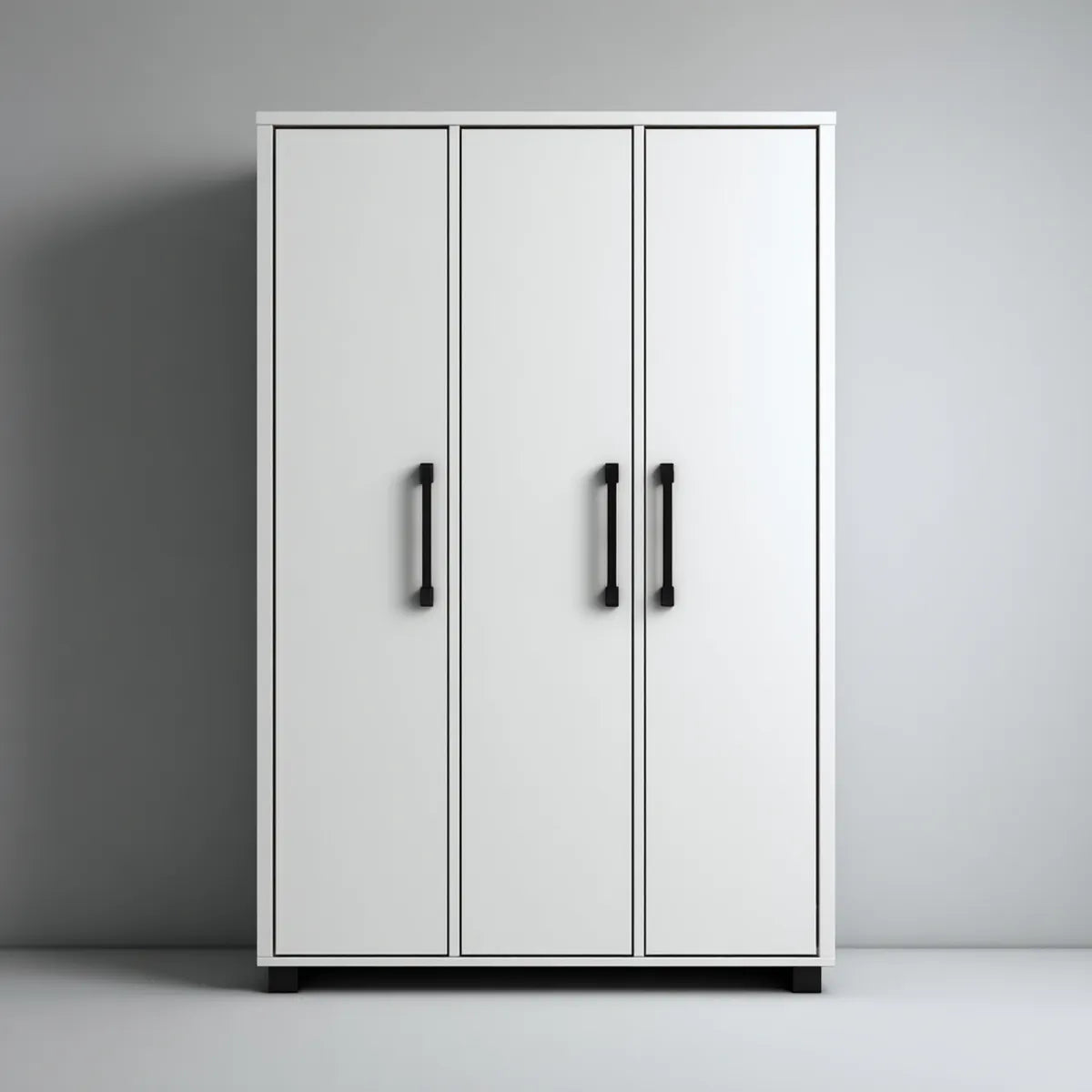 Armoire de chambre 3 portes blanche 120 x 50 x 180 cm en panneaux MDF mélaminés rectangulaire