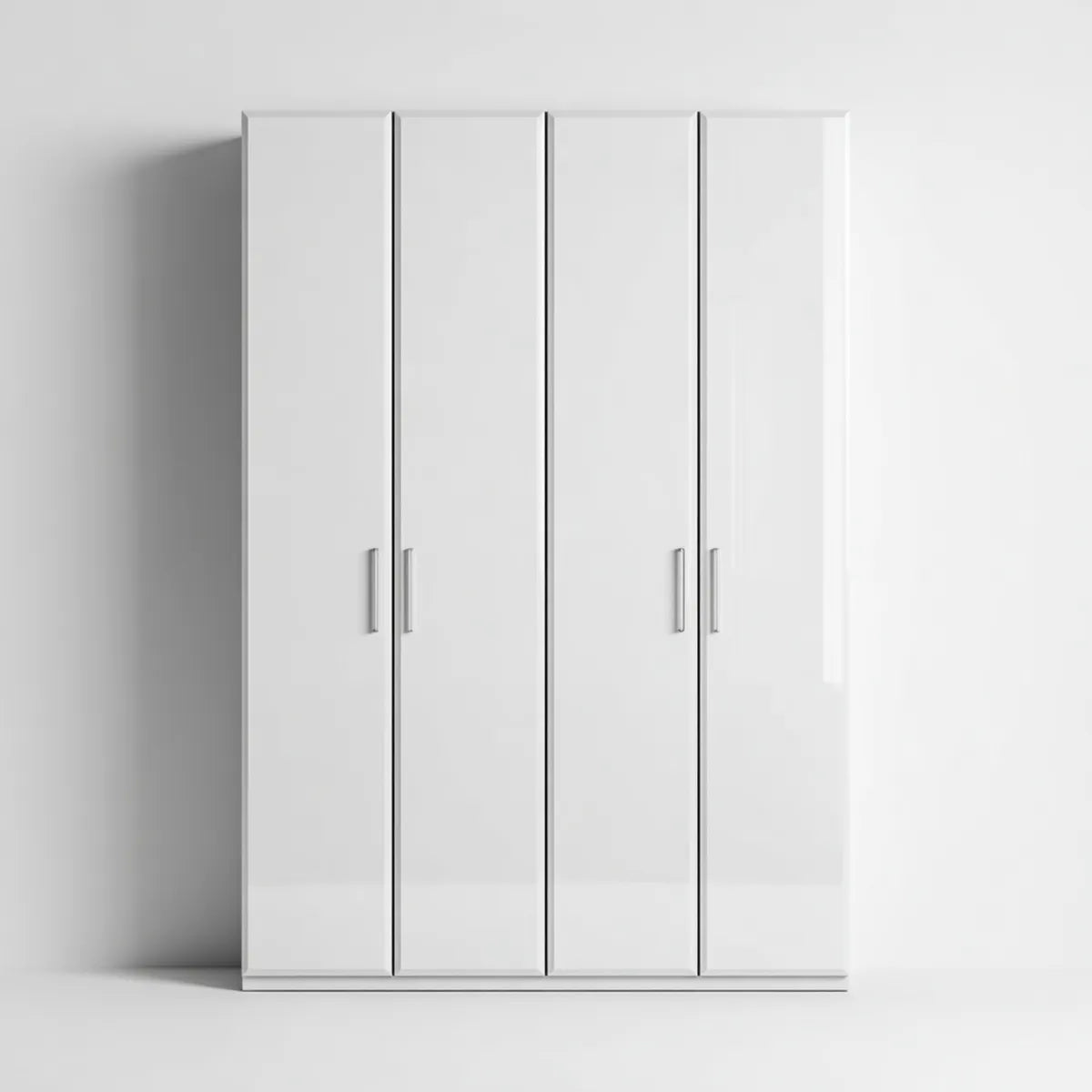 Armoire de chambre 4 portes blanche 160 x 52 x 200 cm panneaux de particules mélaminés rectangulaire