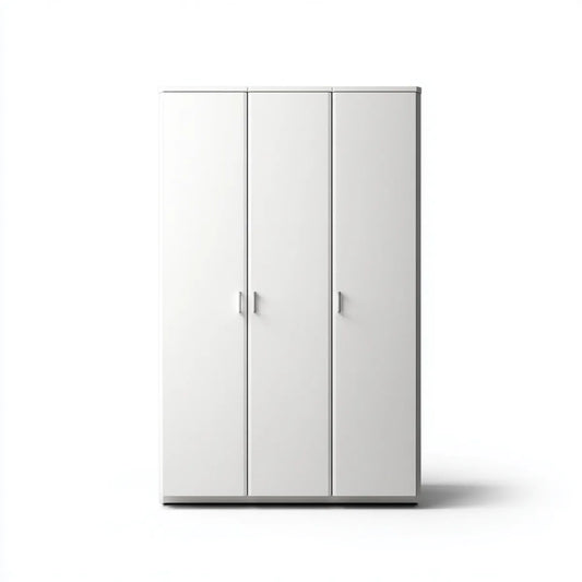 Armoire de chambre blanche à 3 portes 120 x 50 x 200 cm en panneaux de particules mélaminés rectangulaire