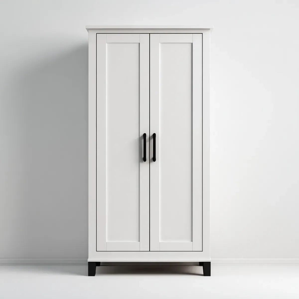 Armoire de chambre 2 portes blanche 80 x 45 x 180 cm en MDF rectangulaire
