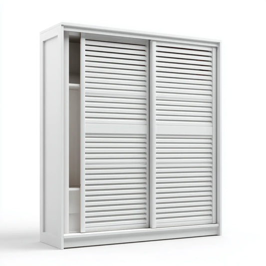 Armoire de chambre à portes coulissantes blanches en MDF 120 x 60 x 200 cm rectangulaire
