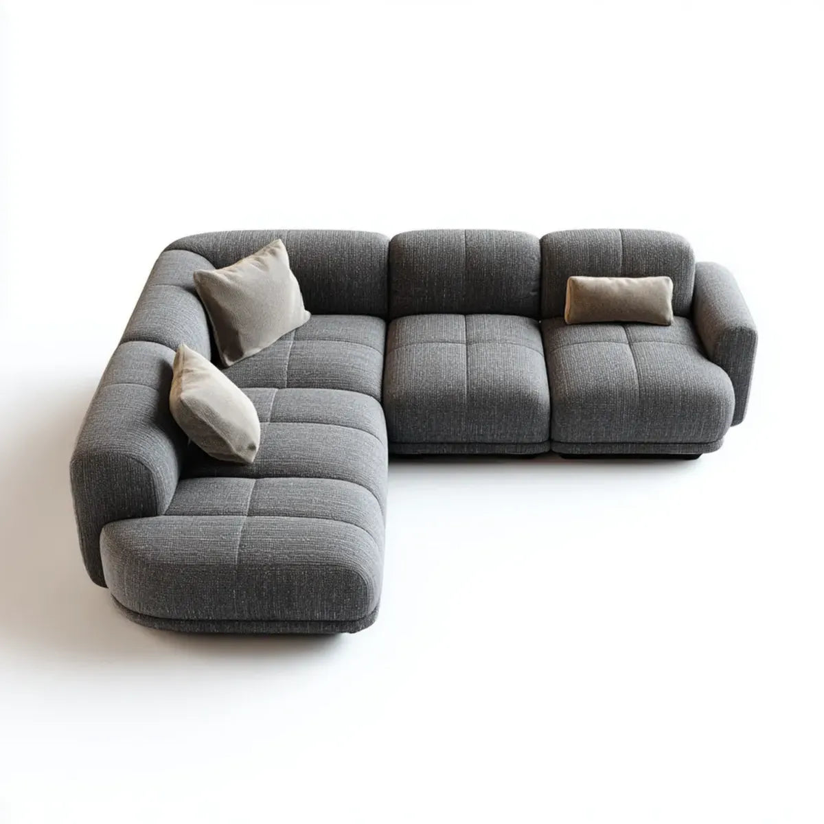 Canapé d'angle gauche 4 places gris anthracite 300 x 190 x 72 cm en polyester forme L