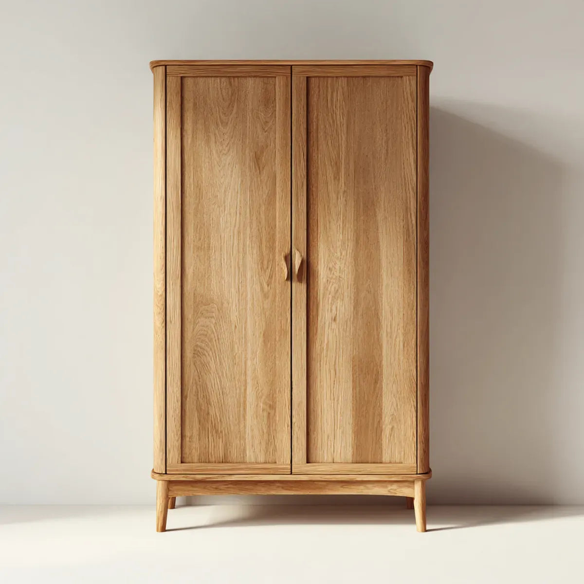 Armoire de chambre 2 portes chêne naturel 100 x 55 x 190 cm en chêne massif rectangulaire