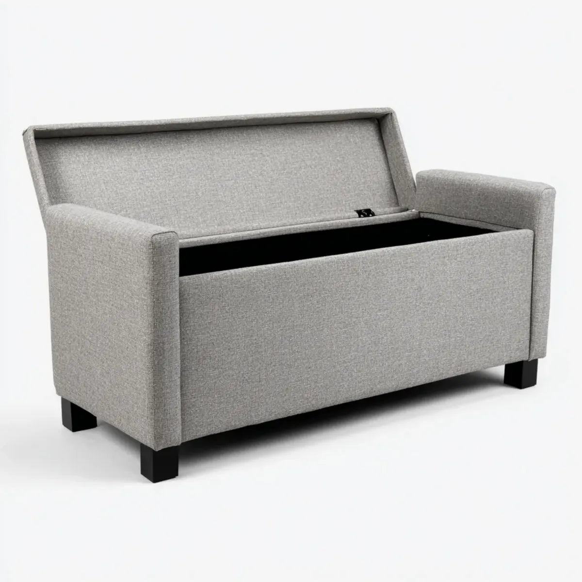 Banc de bout de lit coffre gris 110 x 45 x 65 cm en polyester rectangulaire